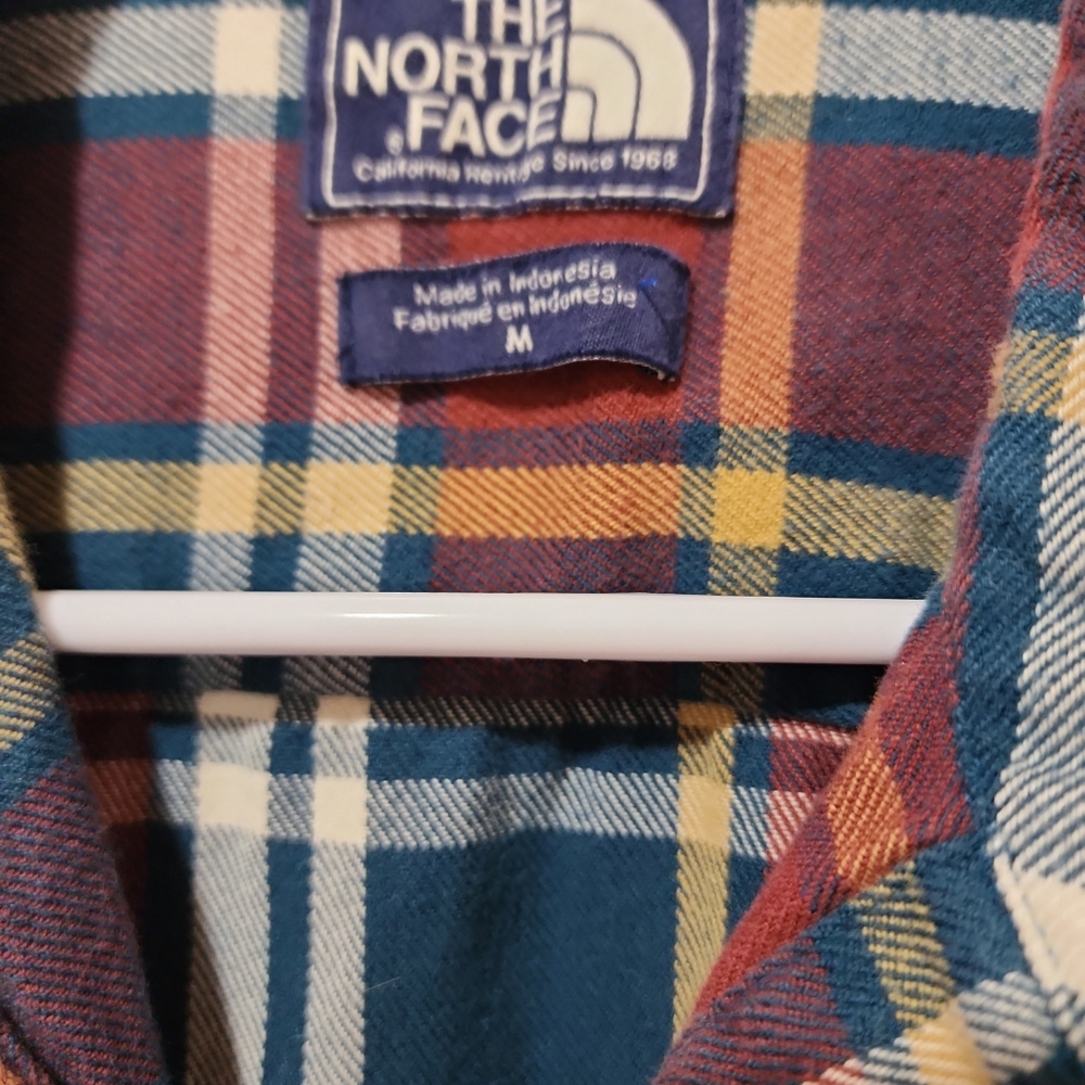 North face men plaid button up flannel shirt long sleeve medium - Picture 2 of 9